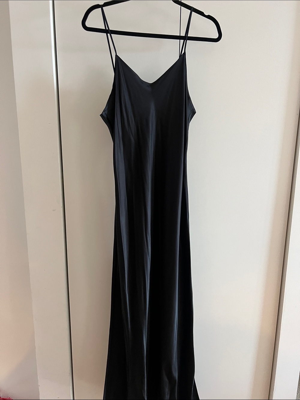 Quince Black 100% Washable Silk Maxi Slip Dress Size L - Picture 2 of 11